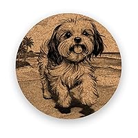 Shih Tzu, coasters gift, Set of 6, Cork Coasters with Holder, Absorbent Coasters for Dog Lovers, Personalized Drink Coasters - CA018