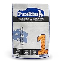 PureBites Cheese Freeze Dried Dog Treats, 1 Ingredient, Made in USA, 16.6oz
