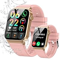 VKROBAG Smartwatch Women Men with Phone Function, 1.85 Inch Touchscreen Fitness Watch, 100+ Sports Modes, IP68 Waterproof Smart Watch with Pedometer, Heart Rate Monitor, Sleep Monitor, Pink