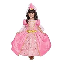 Disguise Girl's Pink Princess Child Costume | Sparkling Ball Gown Dress Tutu & Top Hat Accessory for Halloween Parties