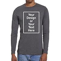 SupaSoft Apparel Personalized Long Sleeve Tshirt for Men Adult Custom Shirts Add Your Text Photo Premium Crewneck Tee