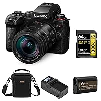 Panasonic Lumix G9 II Mirrorless Camera with Lumix G Leica DG Vario-Elmarit 12-60mm f/2.8-4 ASPH Lens, Bundle with 64GB Memory Card, Battery, Charger Base