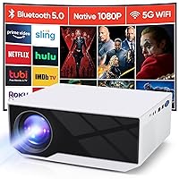 Projector with WiFi and Bluetooth, 15000Lumens Native 1080P Full HD Portable Outdoor Movie TV Projector, Compatible with TV Stick, Smartphone, HDMI, USB, AV
