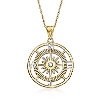 Ross-Simons 14kt Yellow Gold Compass Pendant Necklace