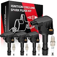 SCITOO 4 ignition coils with 4 iridium Spark Plugs for 2009 2010 2011 2012 2013 Fit 1.5L UF-626 5C1721 E1126