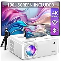 [6D/4P/4K] Projector with WiFi and Bluetooth, Electric Keystone 15000L VISSPL 5G 4K Supported Projector, Max 400” Display, 50% Zoom Outdoor Projector for iOS/Android/HDMI/USB/TV Stick/PS5