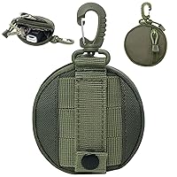 Key Pouch, Belt Pouch with Clip Nylon Key Pouch Portable Outdoor Mini Zippered Change Purse Round Mens Coin Pouch Key Bag for Travel Sports, Key Bag