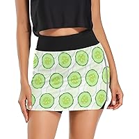 Tennis Skirt for Women with Shorts Cucumber Athletic Golf Skorts High Waisted Workout Running Skirts S