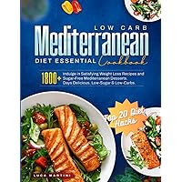 Low Carb Mediterranean Diet Essential Cookbook: Indulge in Satisfying Weight Loss Recipes and Sugar-Free Mediterranean Desserts. 1800+ Days Delicious, Low-Sugar & Low-Carbs.