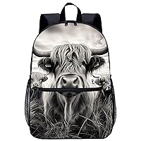 Highland Cow (4) 17 Inch Laptop Backpack Large Capacity Daypack Travel Shoulder Bag for Men&Women