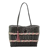 NOVICA Handmade Tote Eco Friendly in Black from Guatemala Handbags Shoulder Patterned Recycled 'Rainbow in The Dark'