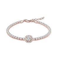 Rose Gold Tennis Bracelet and Nobile Jewelry Set Combination