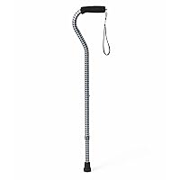 Medline Offset Handle Canes with Comfortable Foam Grip, Houndstooth, Lightweight Aluminum - Designed for Enhanced Mobility Support and Stability, 1 Count