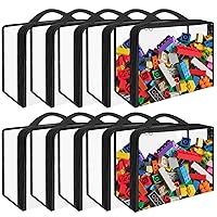 10 Pack Extra Large Toy Storage Bags PVC Organizing Bags with Zippered, Toy Storage Organizer with Portable Handheld，Waterproof Toy Bags for Board Games Clay, Building Blocks, Toys，Books