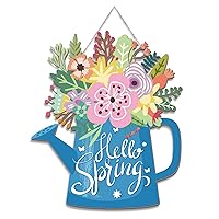 Spring Decorations for Home Spring Wreaths for Front Door Hello Spring Home Sign Spring Door Wreaths Sign for Home Spring Hanging Home Sign (Hello Spring Style)
