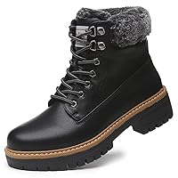 ANJOUFEMME Casual Winter Hiking Boots For Women - Womens Outdoor Snow Ankle Boots Waterproof Lightweight Lace up Fur Lined Walking Hiking Shoes