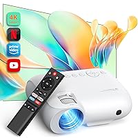 【Netflix/Disney+/Youtube Official】4K Projector, WiFi 5G Dual-Bluetooth, Smart Projector Native 1080P 450 ANSI with zoom, 2024 Upgraded Home Cinema with integrated Prime Video/Hulu, Dolby/Android/iOS