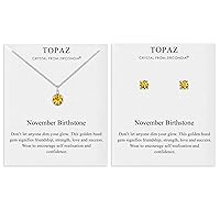 Philip Jones November (Topaz) Birthstone Necklace & Earrings Set Created with Zircondia® Crystals