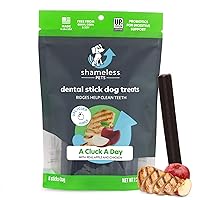 Dental Treats for Dogs, A Cluck A Day - Healthy Dental Sticks with Digestive Support for Teeth Cleaning & Fresh Breath - Dog Bones Dental Chews Free from Grain, Corn & Soy