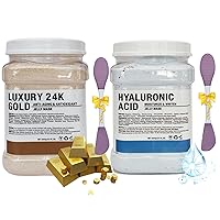 Jelly Mask Powder for Facials,Hyalorunic Acid Moisturizing Jelly Face Mask,24k Gold Jelly Face Mask,Face Masks with Double-ended Silicone Brush, 23 Fl Oz