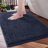 SONORO KATE Bathroom Rug,Non-Slip Bath Mat,Soft Cozy Shaggy Thick Bath Rugs for Bathroom,Plush Rugs for Bathtubs,Water Absorbent Rain Showers and Under The Sink (Navy Blue, 32