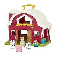 Classic Barn Playset – Farm Toys For Toddlers – Farm Animals – Farmer's Barn With Carry Handle – 18 Months + – Big Red Barn