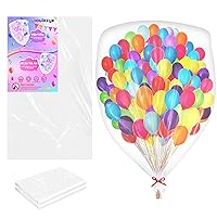 2Pcs 98 x 59 inch Large Balloon Bags for Transport, Big Plastic Balloon Storage Bag Big Clear Balloon Drop Carrying Bag for Wedding Birthday Baby Showers Celebration Party Supplies