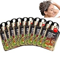 Plant Extract Non-damage Hair Dye Cream, Demi-Permanent Hair Color, Pack of 10, Plant Ingredients Hair Coloring Shampoo (Black Teal)