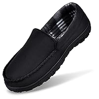 MIXIN Mens Slippers Moccasins Slippers for Men House Shoes with Warm and Cozy Memory Foam Hard Sole Men's Indoor Outdoor Slippers