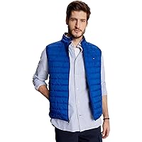 TOMMY HILFIGER Men's Ultra Soft Lightweight Quilted Puffer Packable Vest, MidnightBlue, XL