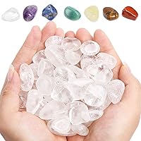 Large Quartz Crystals and Healing Stones, Natural Polished Clear Quartz Crystal Stones 1 Lb/450g for Wiccan, Reiki Decoration Chakra Healing Gemstones and Crystals