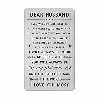 SOUSYOKYO Love Husband Card for Fathers Day, Best Husband Gifts from Wife, Meaningful Anniversary Wallet Card for Husband, Card to My Husband, Long Distance Relationship Gifts for Hubby