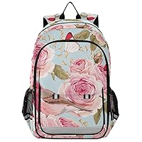ALAZA Pink Bird and Rose Casual Daypacks Bookbag Bag