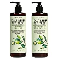 Tea Tree Shampoo and Conditioner For Men and Women, Deep Cleansing Sulfate-Free Formula - Relief for Dry Itchy Scalp - Infused with Tea Tree oil, Mint, Biotin and Vitamin E, 16.2oz