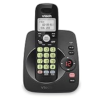 [New] VTech VG134-11 DECT 6.0 Cordless Home Phone with Bluetooth Connection, Digital Answering Machine, Backlit Display,Full Duplex Speakerphone, Caller ID/Call Waiting,1000 ft Range (Black)