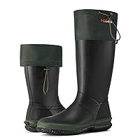 HISEA Classic Men’s Rubber Rain Boots for Men Waterproof with Adjustable Closure