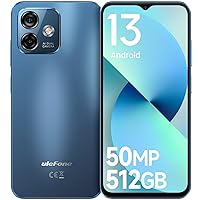 Ulefone Note 16 Pro (16+512GB) Unlocked Cell Phones, Android 13 Unlocked Smartphone, 50MP Main Camera, 6.52” HD+ Waterdrop Screen, 8-Core Processor, 4400mAh Battery, Dual 4G Unlocked Cell Phone-Blue