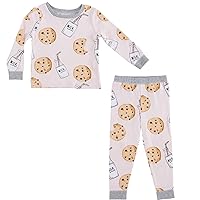 Mud Pie Baby Girls' Milk and Cookies Pajama Set, Pink