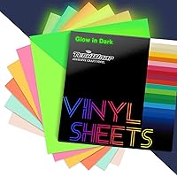 TECKWRAP Glow in Dark Matte Neon Adhesive Craft Vinyl Precut Sheets 12