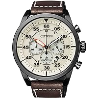 Citizen Men's Chronograph Eco-Drive Watch with Leather Strap