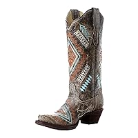 CORRAL Women's Diamond Embroidered Cowgirl Boot Snip Toe