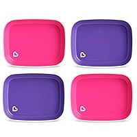 Munchkin® Splash™ 4 Piece Toddler Plates, Pink/Purple