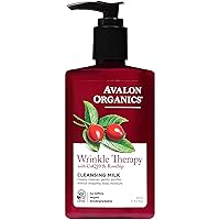Avalon Organics Cleansing Milk, Wrinkle Therapy with CoQ10 & Rosehip, 8.5 Oz