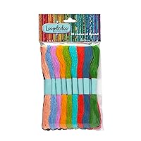 Loopdedoo 18 Refill Skeins for Loopdedoo Bracelet Craft Kit - Suitable for Ages 8 & Up - 100% Cotton Embroidery & Cross Stitch Threads - Threads for Bracelet Making Kit