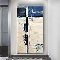 Abstract Oil Painting New Arrival Geometric Canvas Poster Large Framed Wall Art Image For Room Decor Picture Mural 40x70cm/16x28inch With-Black-Frame