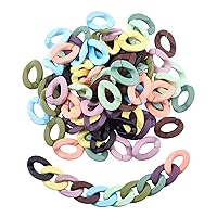 SUPERFINDINGS 100pcs 10 Color Opaque Spray Painted Acrylic Linking Rings Quick Link Connectors Ice Cream Color Quick Link Connectors for Jewelry Eyeglass Chain DIY Craft Making