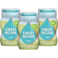 100% Pure Original Monk Fruit Table-Top Sweetener Liquid Sugar Substitute by SweetMonk - 1.7oz | No Water Added Monk Fruit Extract | Vegan, Gluten Free and Kosher (3 x Original)