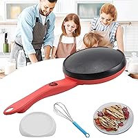  12 Griddle & Crepe Maker, Non-Stick Electric Crepe Pan w  Batter Spreader & Recipe Guide- Dual Use for Blintzes Eggs Pancakes,  Portable, Adjustable Temperature Settings - Holiday Breakfast or Dessert:  Electric