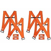 Forearm Forklift Shoulder Harness - Classic Model - Lift and Move Furniture, Appliances, Supports pcs up to 800 lb. Moving Strap Set, 4 Harnesses and 4 Classic Length Straps, 2-Orig Packs, Orange