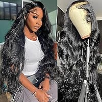 Body Wave Lace Front Wigs Human Hair 13x4 HD Lace Frontal Glueless Wigs for Women Human Hair Pre Plucked Bleached Knots With Baby Hair Brazilian Virgin Human Hair Lace Front Wigs 38 inch